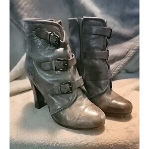 Leather Boots Gray Ple Ty By Tracy Reese Siz 37